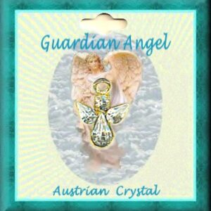 Guardian Angel Crystal Lapel Pin